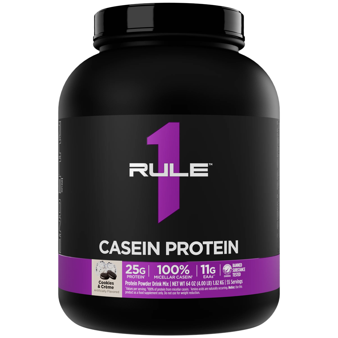 Rule1 Casein Protein Cookies&crème 900g/بروتين كاسين نكهت بشكوتي