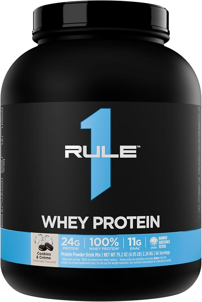 Rule1 Whey protein cookies&cream/واي بروتين بنكهت البسكويت